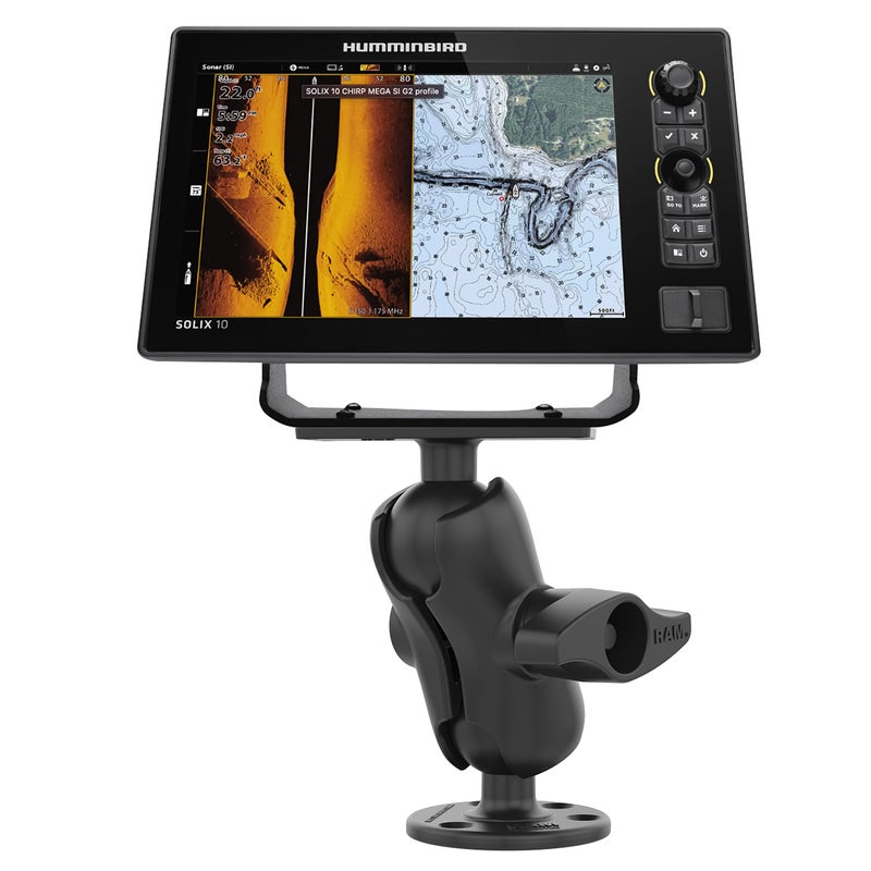 RAM MOUNTS Drill-Down Ball Mount for Humminbird Helix 8-15, Solix & Apex RAM-D-202-25-C-202U with Short Arm - Image 1
